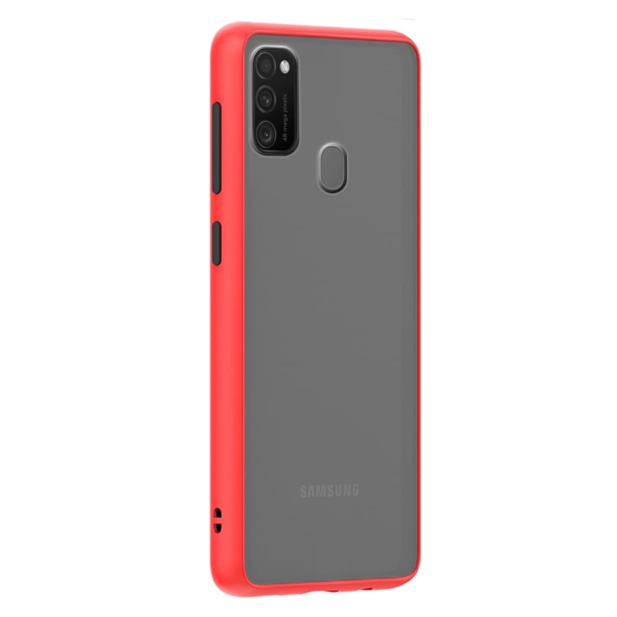 Husa spate pentru Samsung Galaxy M21 - Button Case Rosu / Negru