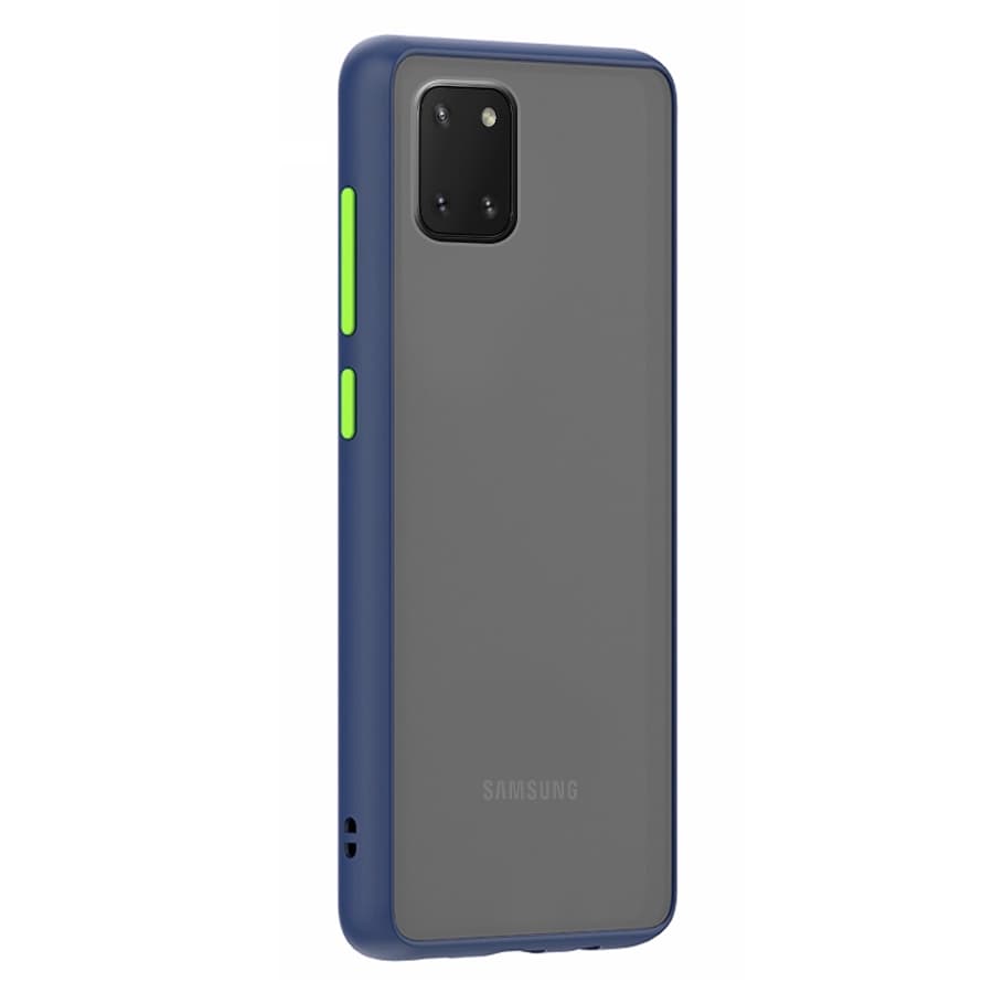 Husa spate pentru Samsung Galaxy Note 10 Lite - Button Case Albastru / Verde