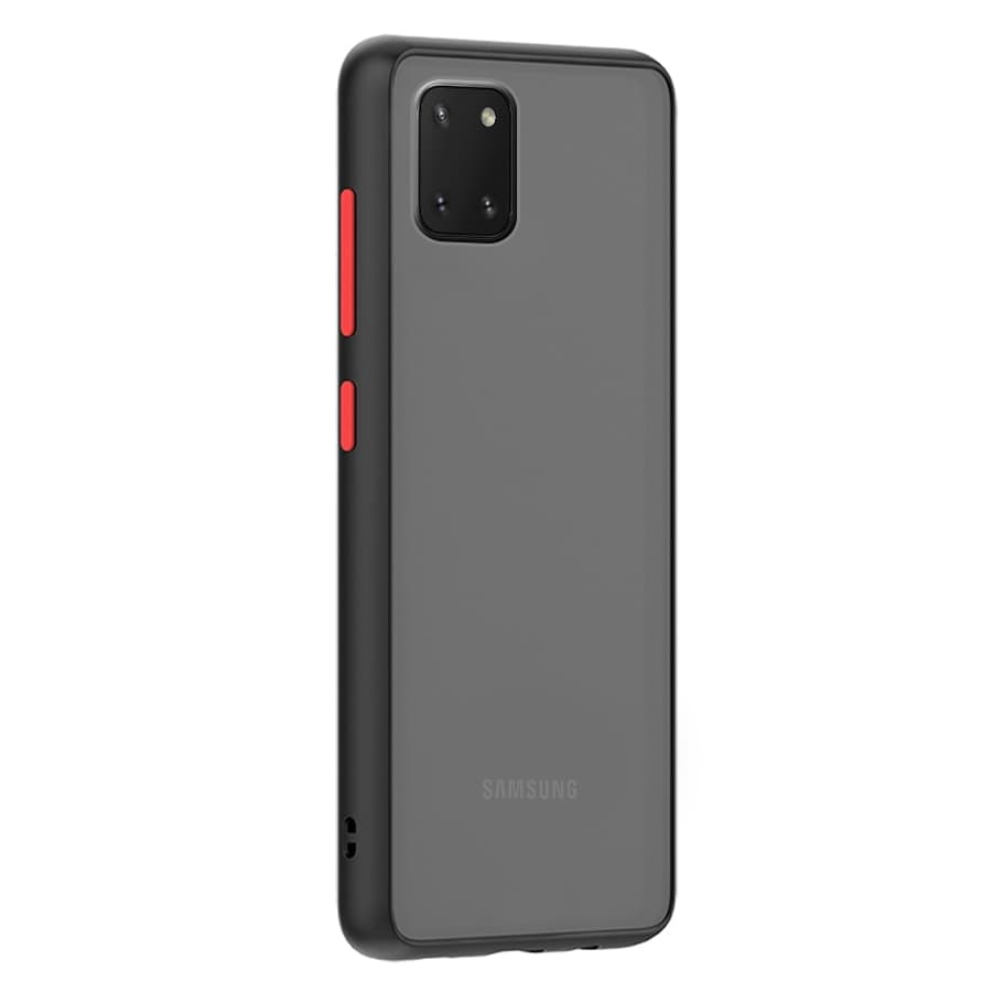 Husa spate pentru Samsung Galaxy Note 10 Lite - Button Case Negru / Rosu