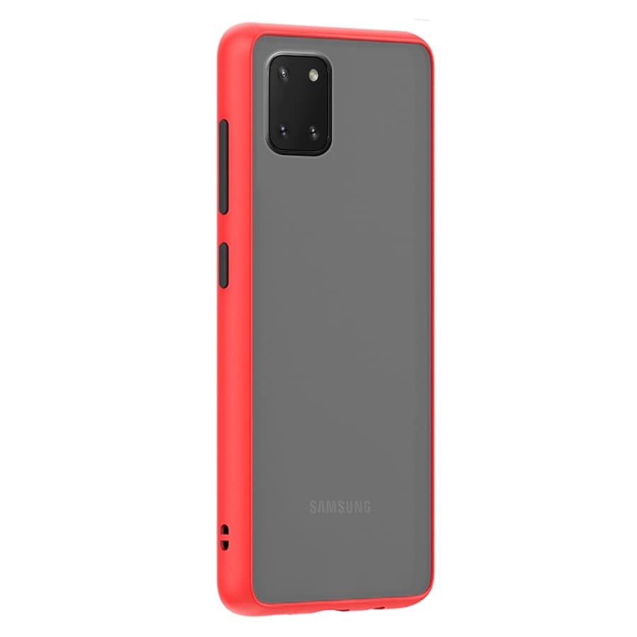 Husa spate pentru Samsung Galaxy Note 10 Lite - Button Case Rosu / Negru
