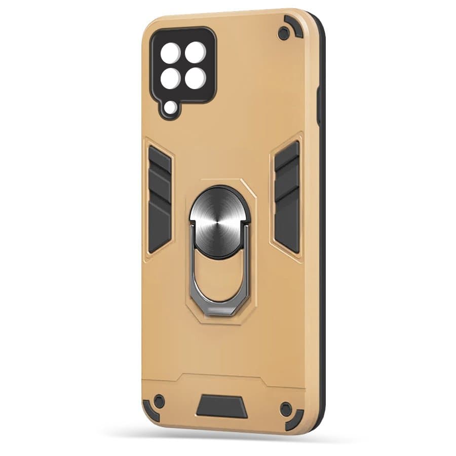 Husa spate pentru Samsung Galaxy M12 - Hybrid Case Stand Gold