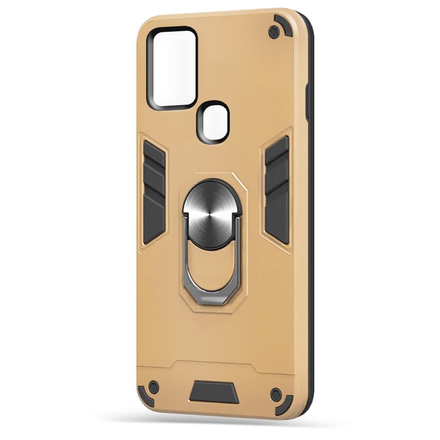 Husa spate pentru Samsung Galaxy A21s - Hybrid Case Stand Gold