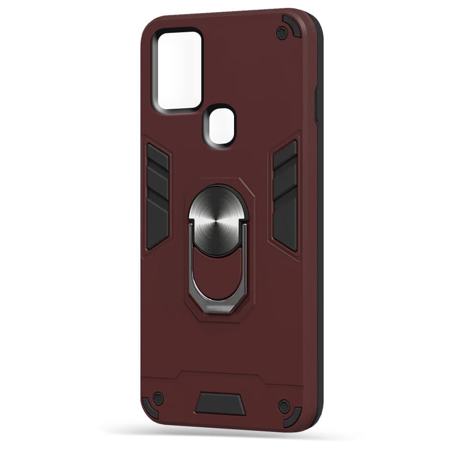 Husa spate pentru Samsung Galaxy A21s - Hybrid Case Stand Visiniu