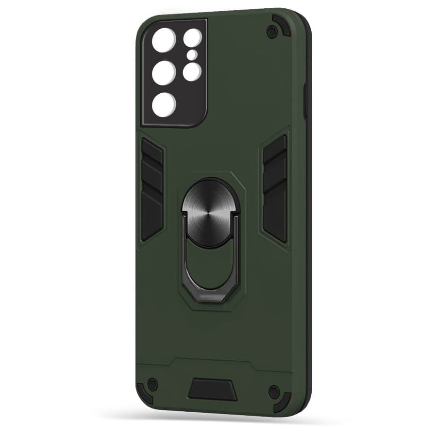 Husa spate pentru Samsung Galaxy S21 Ultra - Hybrid Case Stand Army