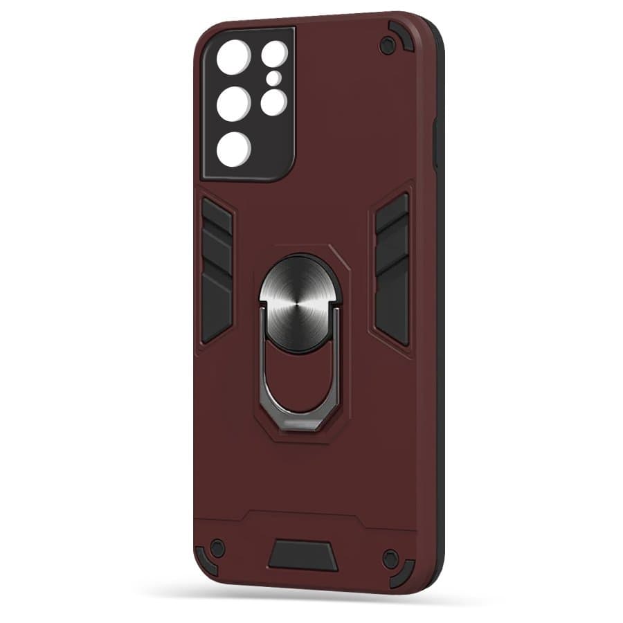 Husa spate pentru Samsung Galaxy S21 Ultra - Hybrid Case Stand Visiniu