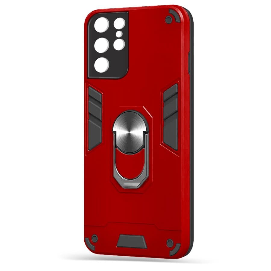 Husa spate pentru Samsung Galaxy S21 Ultra - Hybrid Case Stand Rosu