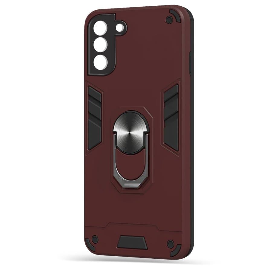 Husa spate pentru Samsung Galaxy S21 FE - Hybrid Case Stand Visiniu
