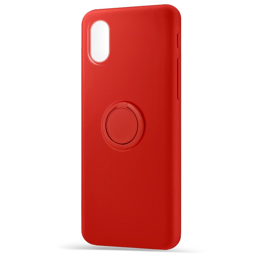 Husa spate pentru Apple iPhone X - Silicone Ring Rosu