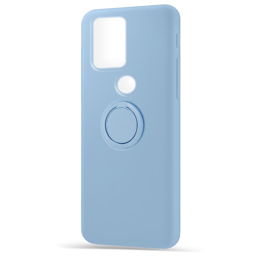 Husa spate pentru Samsung Galaxy A21s - Silicone Ring Bleu