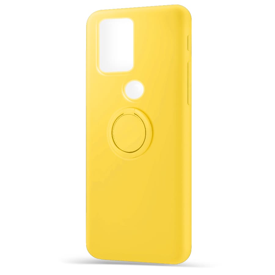 Husa spate pentru Samsung Galaxy A21s - Silicone Ring Galben