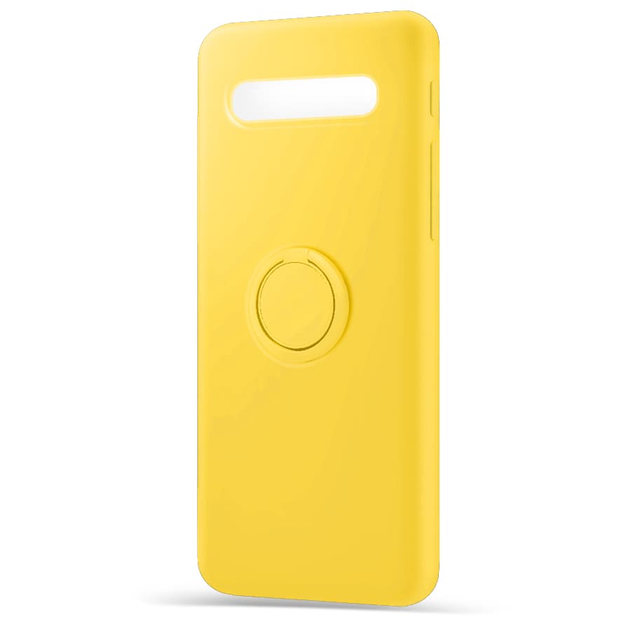 Husa spate pentru Samsung Galaxy S10 - Silicone Ring Galben