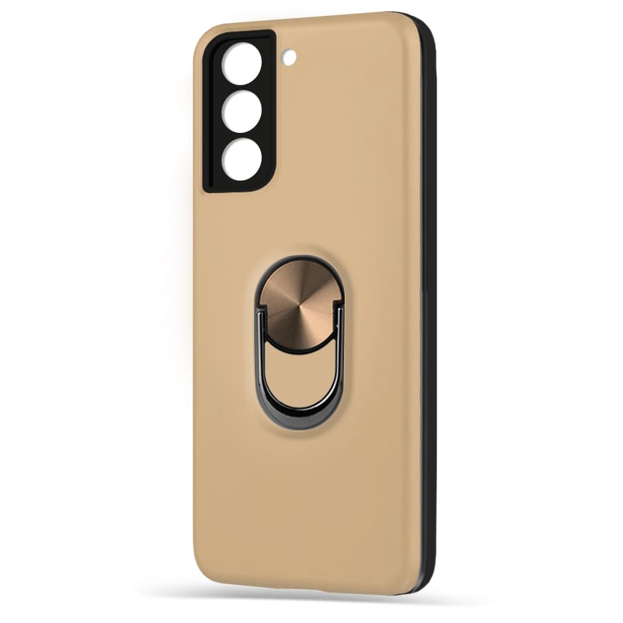 Husa spate pentru Samsung Galaxy S21 - WOOP Ring Case Gold