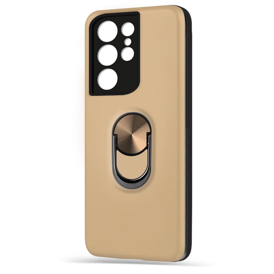 Husa spate pentru Samsung Galaxy S21 Ultra - WOOP Ring Case Gold