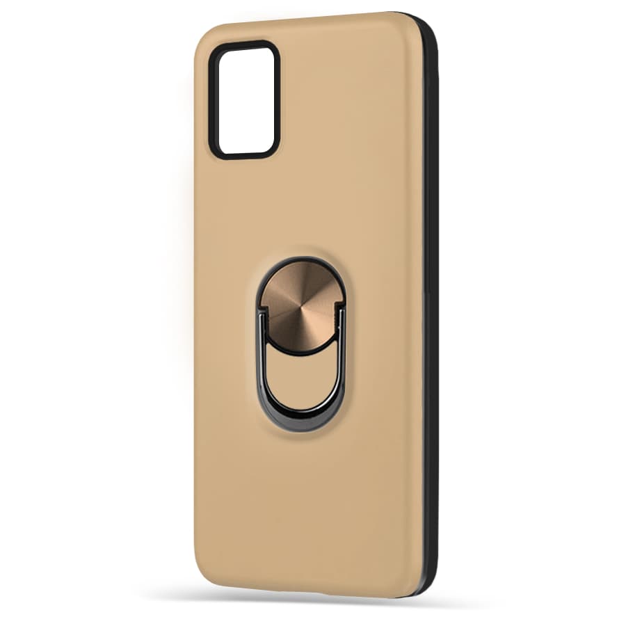 Husa spate pentru Samsung Galaxy A02S - WOOP Ring Case Gold