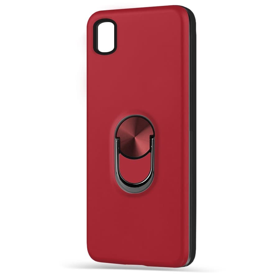 Husa spate pentru Samsung Galaxy A01 Core 2020 - WOOP Ring Case Rosu