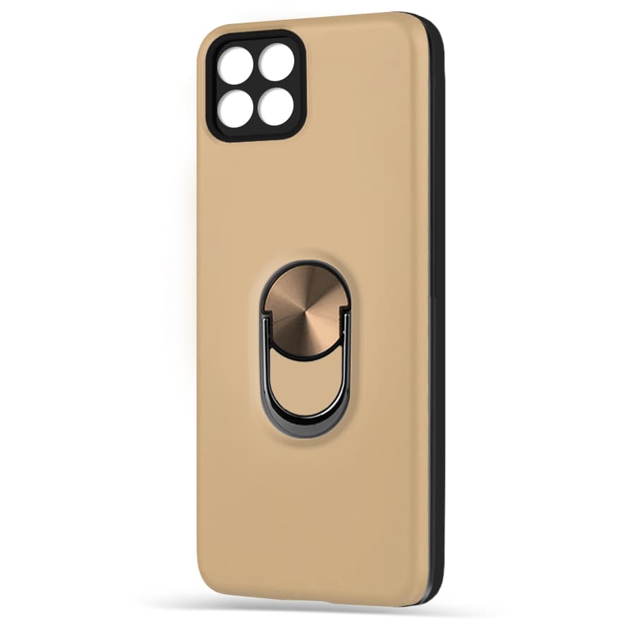 Husa spate pentru Samsung Galaxy A22 5G - WOOP Ring Case Gold