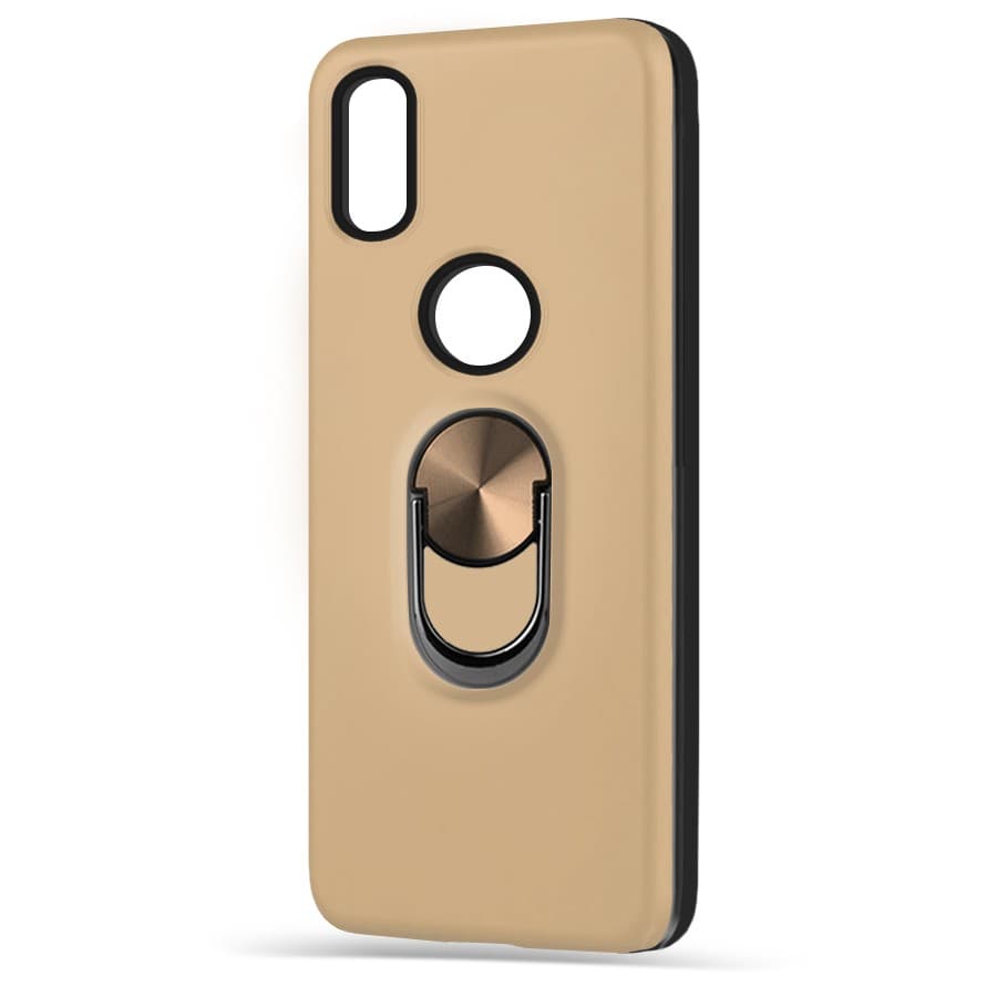 Husa spate pentru Huawei Y6 2019 - WOOP Ring Case Gold