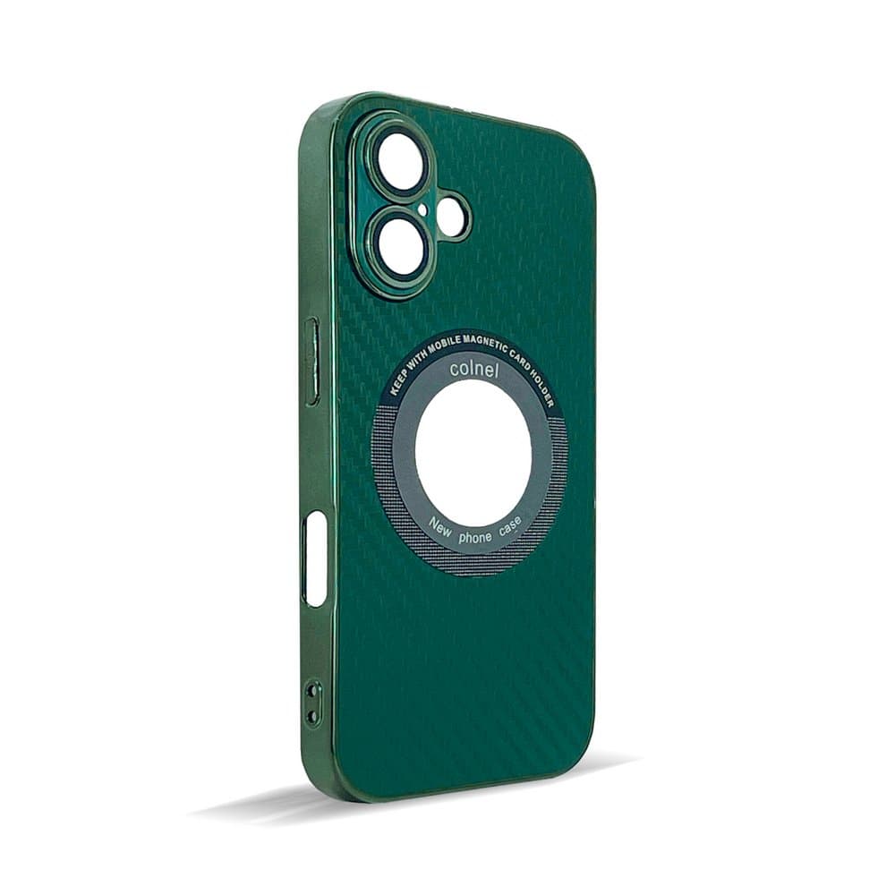 Husa spate pentru iPhone 16- Carbon Case Verde