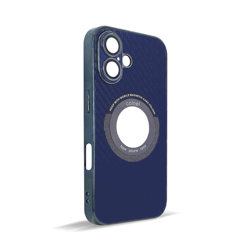 Husa spate pentru iPhone 16- Carbon Case Albastru