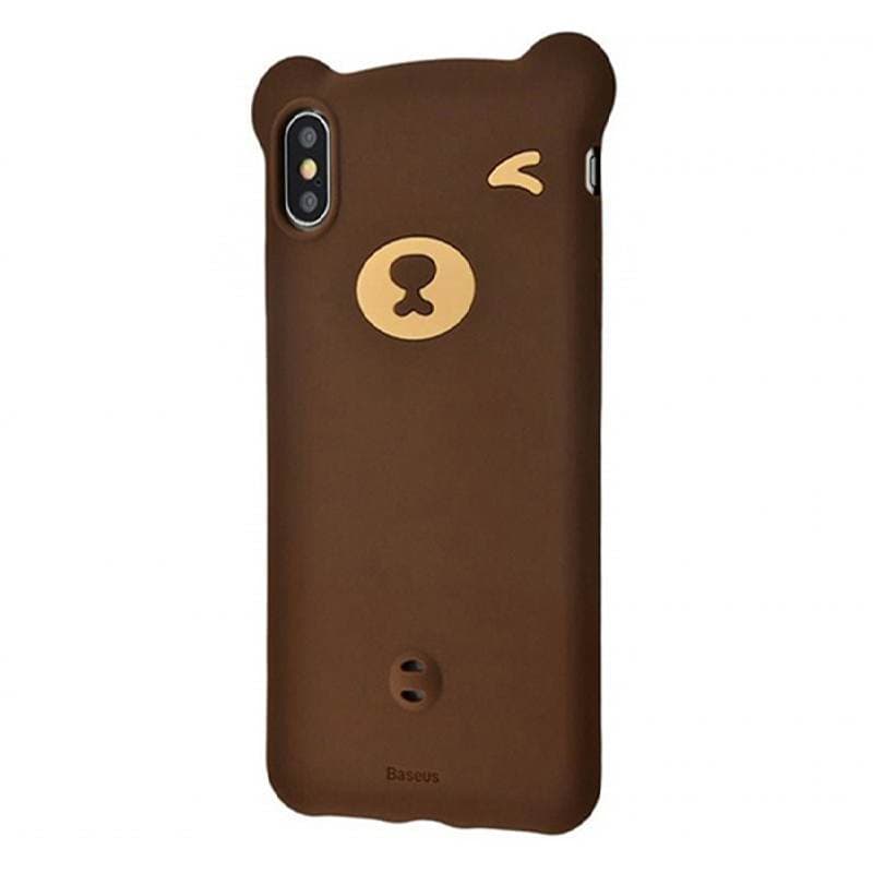 Husa spate pentru Apple iPhone XR - Baseus Bear Silicone Case Maro