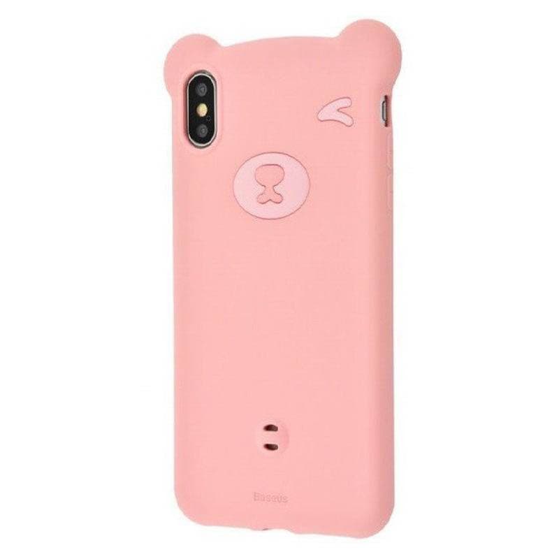 Husa spate pentru Apple iPhone XR - Baseus Bear Silicone Case Roz