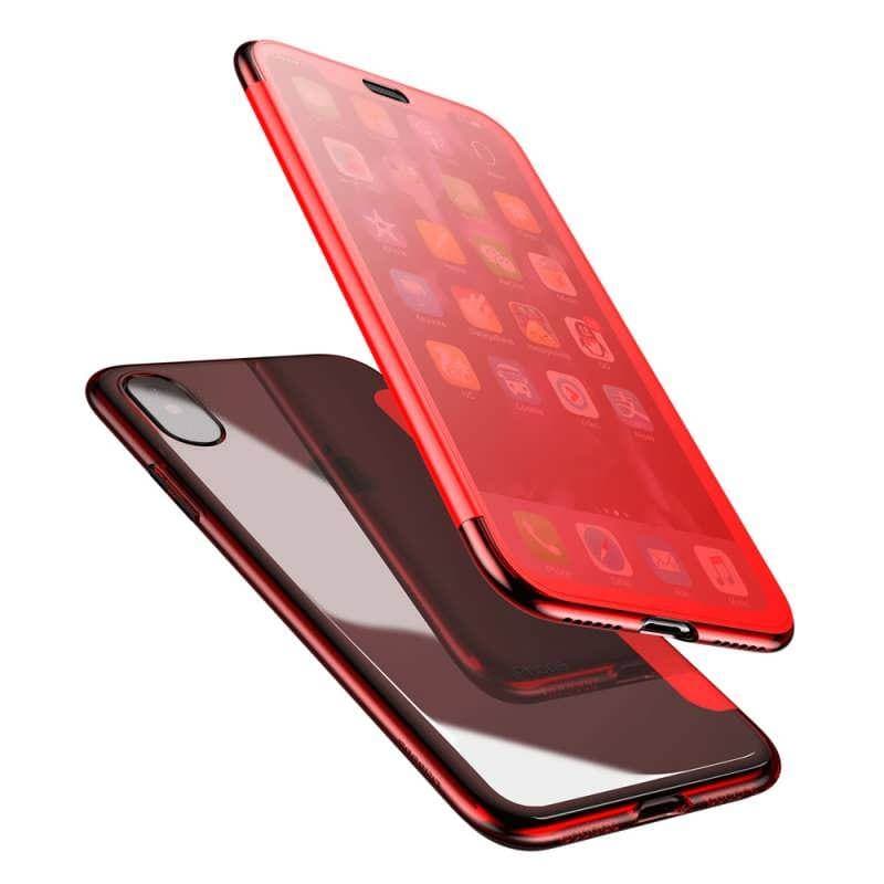 Husa pentru iPhone XR - Flip Case Baseus Touchable Rosu