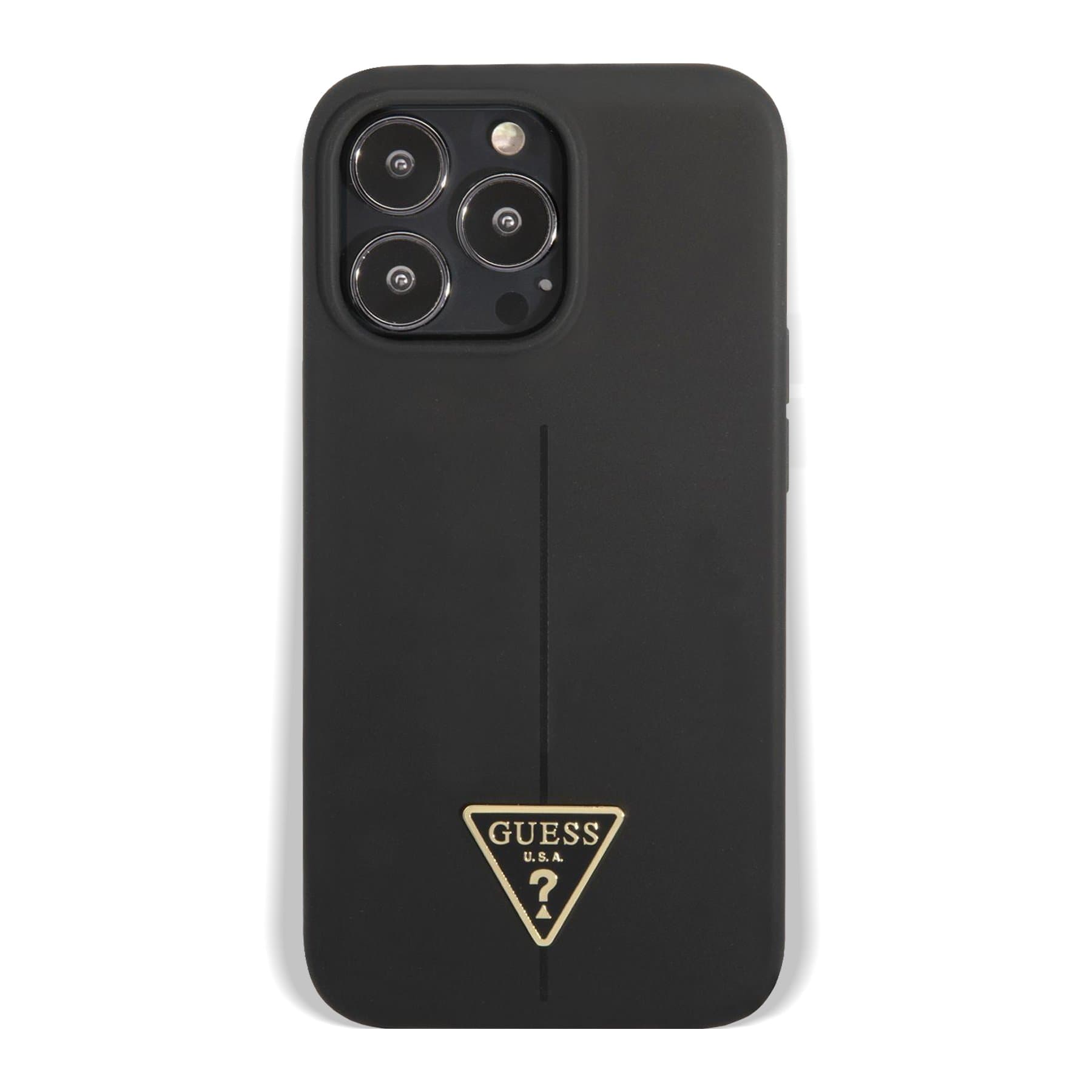 Husa spate pentru iPhone 13 Pro Max - Guess Silicone Triangle Negru