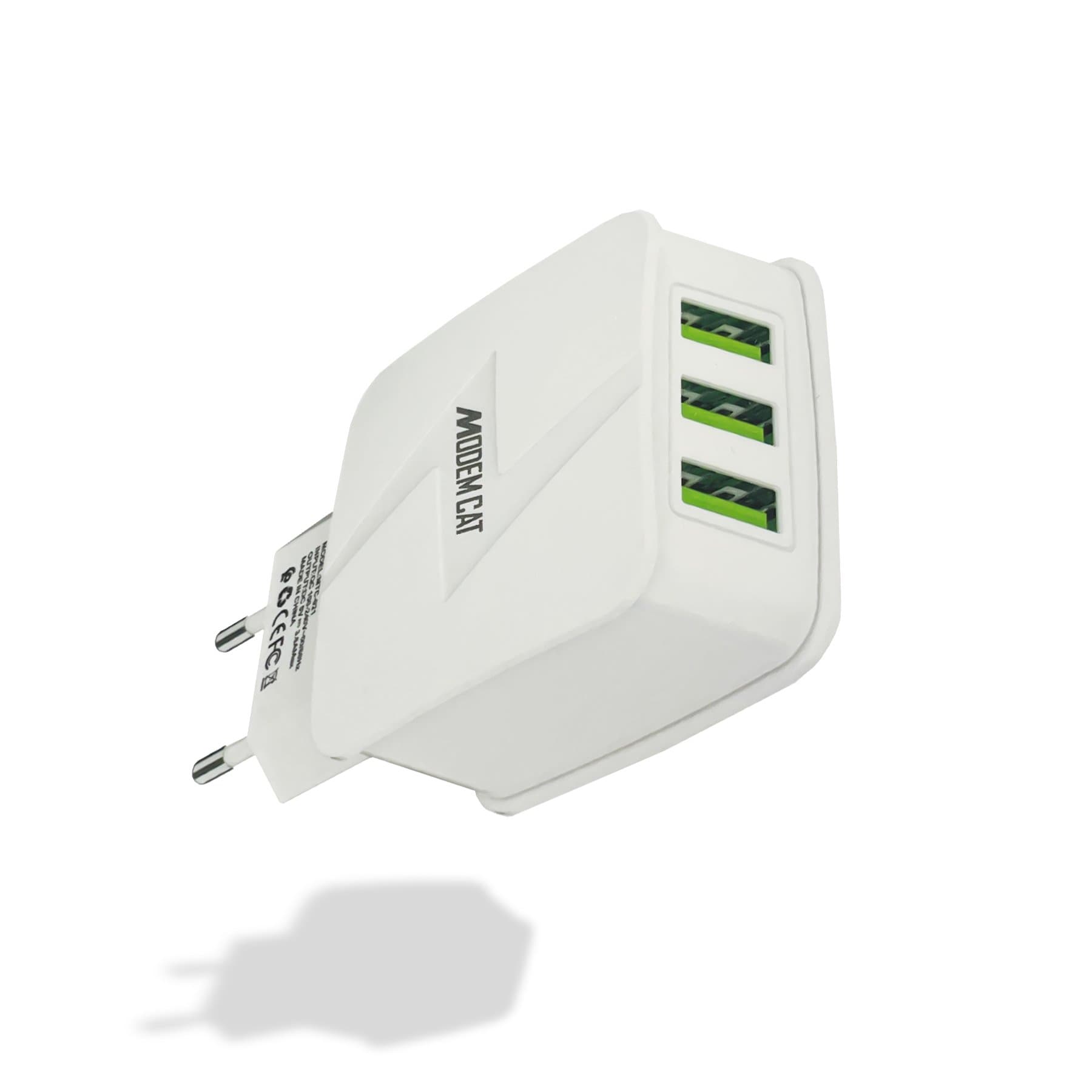 Incarcator Modem Cat Fast Charge 12W MTC-021 - 3xUSB Alb