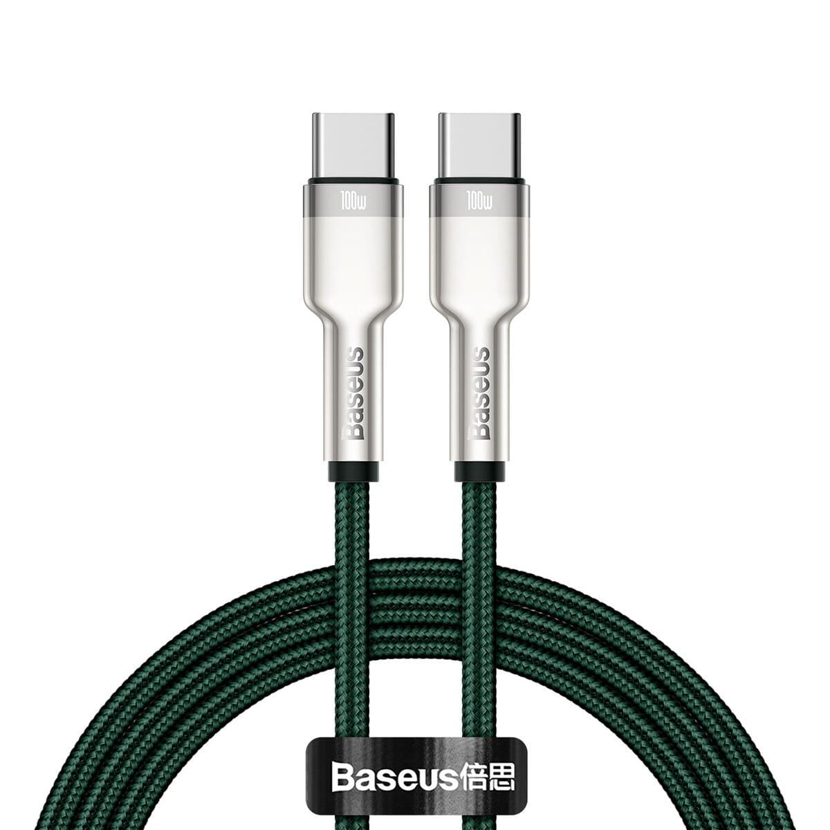 Cablu Baseus Cafule Type C - type C 100W 1 metru Verde