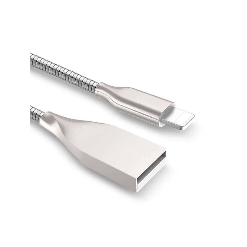Cablu de date metalic Lightning pentru iPhone -1m - Gri