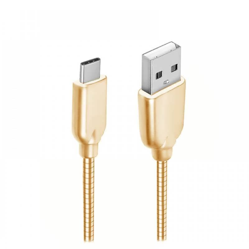 Cablu de date metalic Type-C 1m - Gold