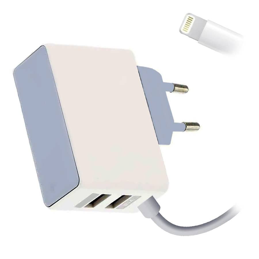 Incarcator de retea KW200 - 2xUSB + Cablu Lightning pentru iPhone