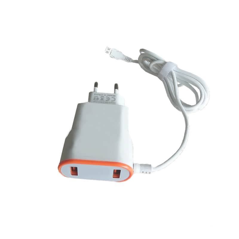 Incarcator de priza D380A - 2.4A 2xUSB + cablu microUSB