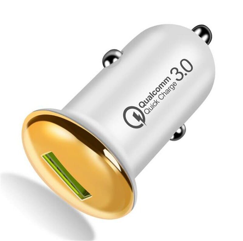 Incarcator auto - 1 x USB Quick Charge - auriu