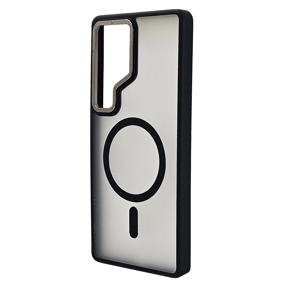 Husa spate pentru Samsung Galaxy S25 Ultra Berlia Matte Magsafe - Semitransparent/Negru
