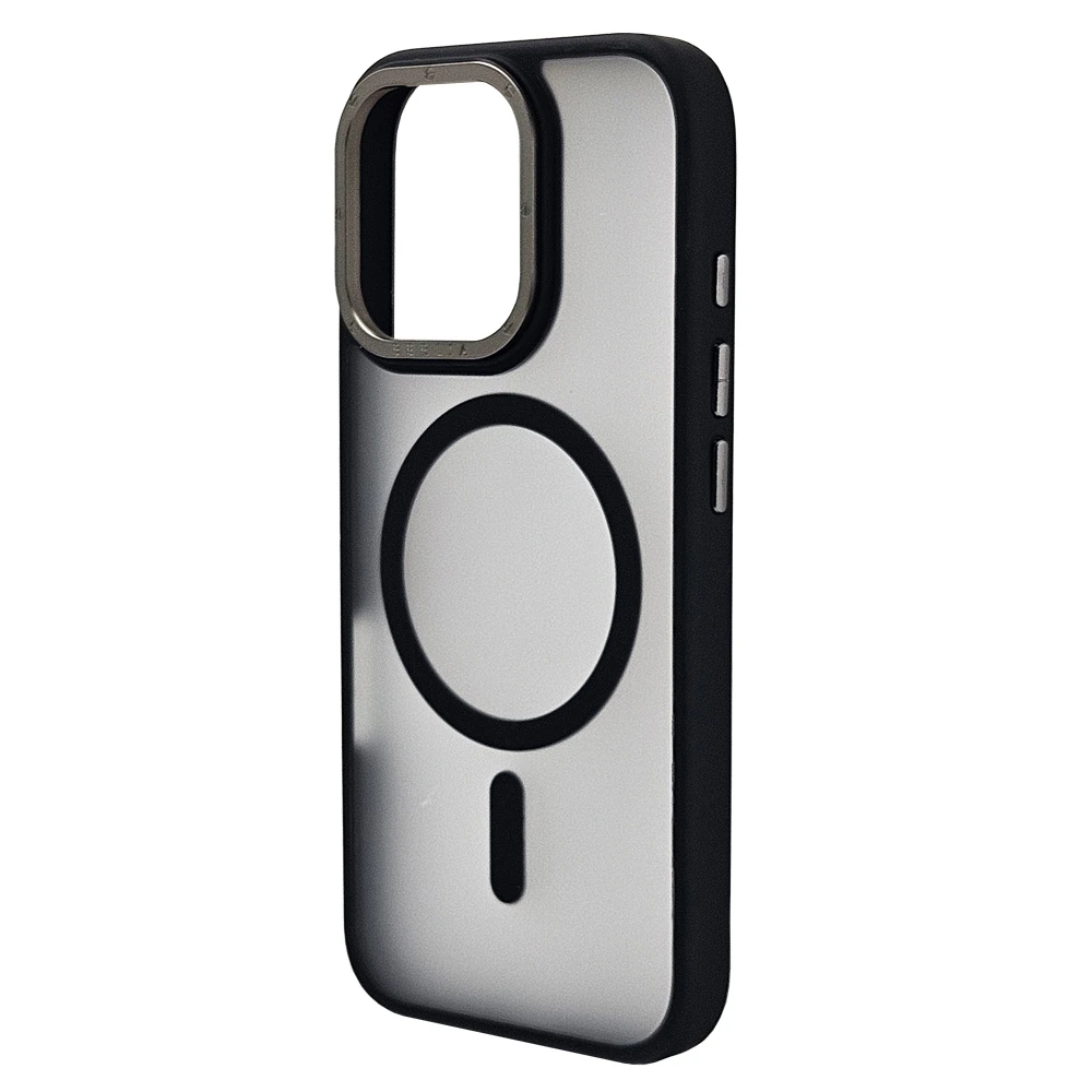 Husa spate pentru iPhone 16 Pro Berlia Matte Magsafe - Semitransparent/Negru