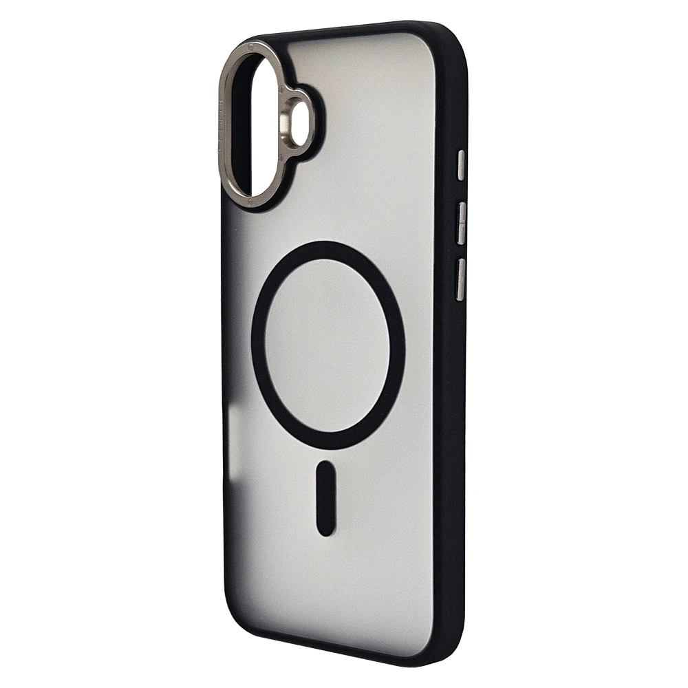 Husa spate pentru iPhone 16 Berlia Matte Magsafe - Semitransparent/Negru