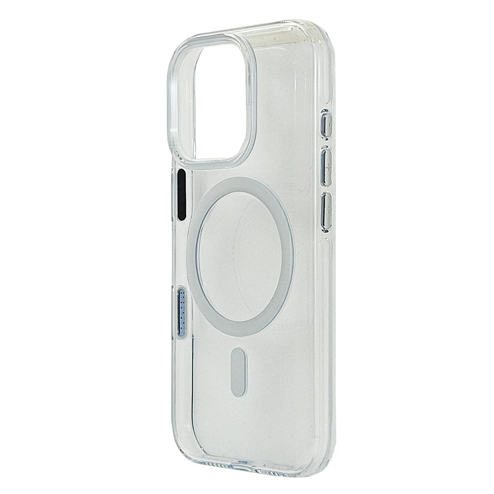Husa spate pentru iPhone 16 Pro Berlia Sheen Magsafe - Transparent/Alb