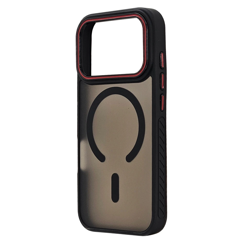 Husa spate pentru iPhone 17 Pro Matte Case Magsafe - Semitransparent/Negru