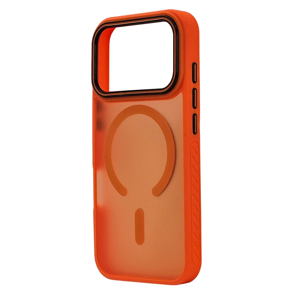 Husa spate pentru iPhone 17 Pro Matte Case Magsafe - Semitransparent/Portocaliu