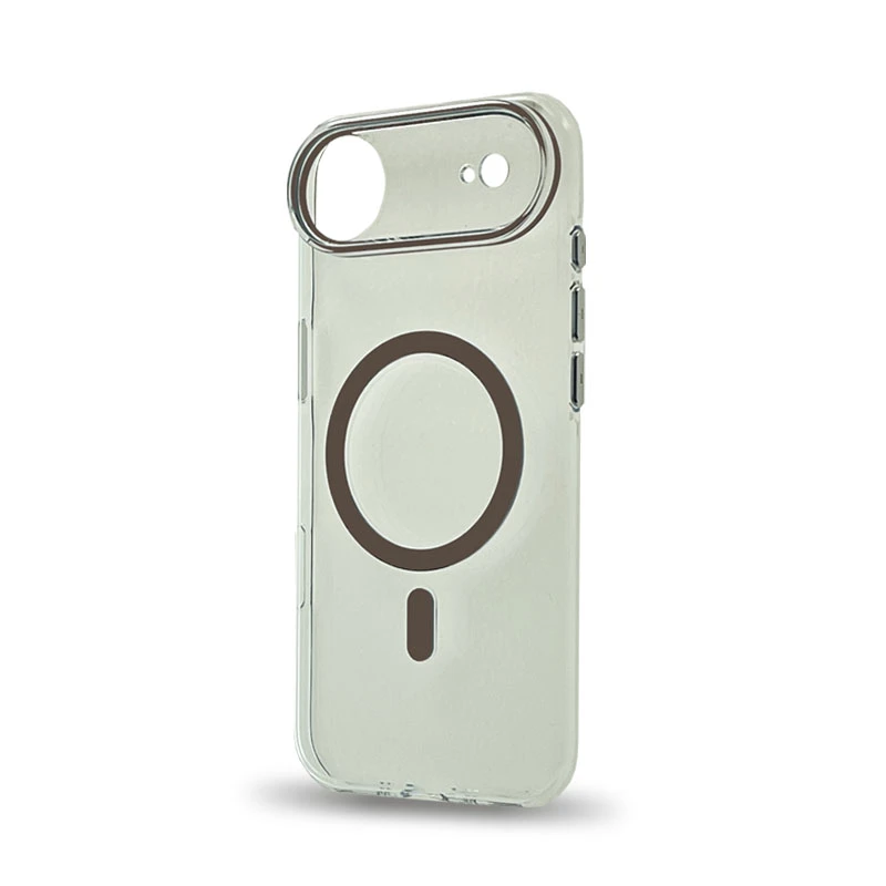 Husa spate pentru iPhone 17 Air Berlia Sheen Magsafe - Transparent/Maro