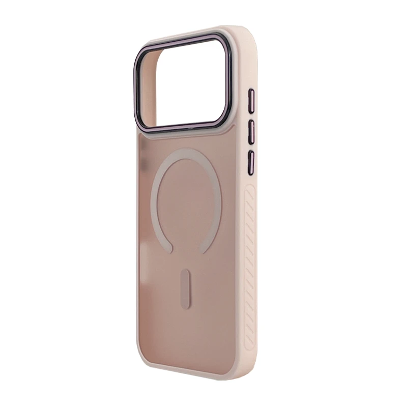 Husa spate pentru iPhone 17 Pro Max Matte Case Magsafe - Semitransparent/Roz