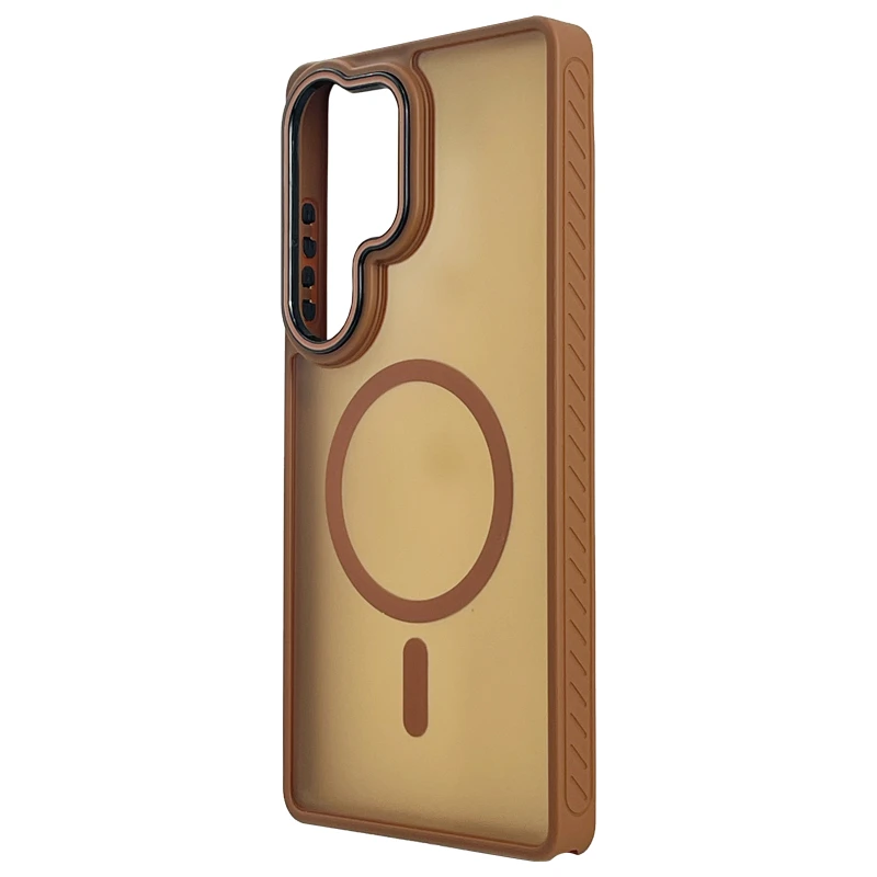 Husa spate pentru Samsung Galaxy S25 Ultra Matte Case Magsafe - Semitransparent/Auriu