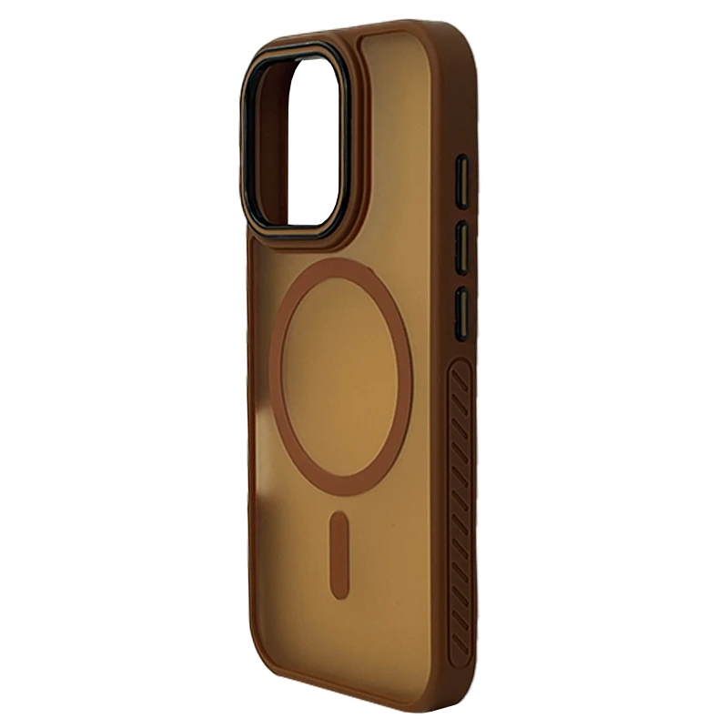 Husa spate pentru iPhone 16 Pro Max Matte Case Magsafe - Semitransparent/Gold