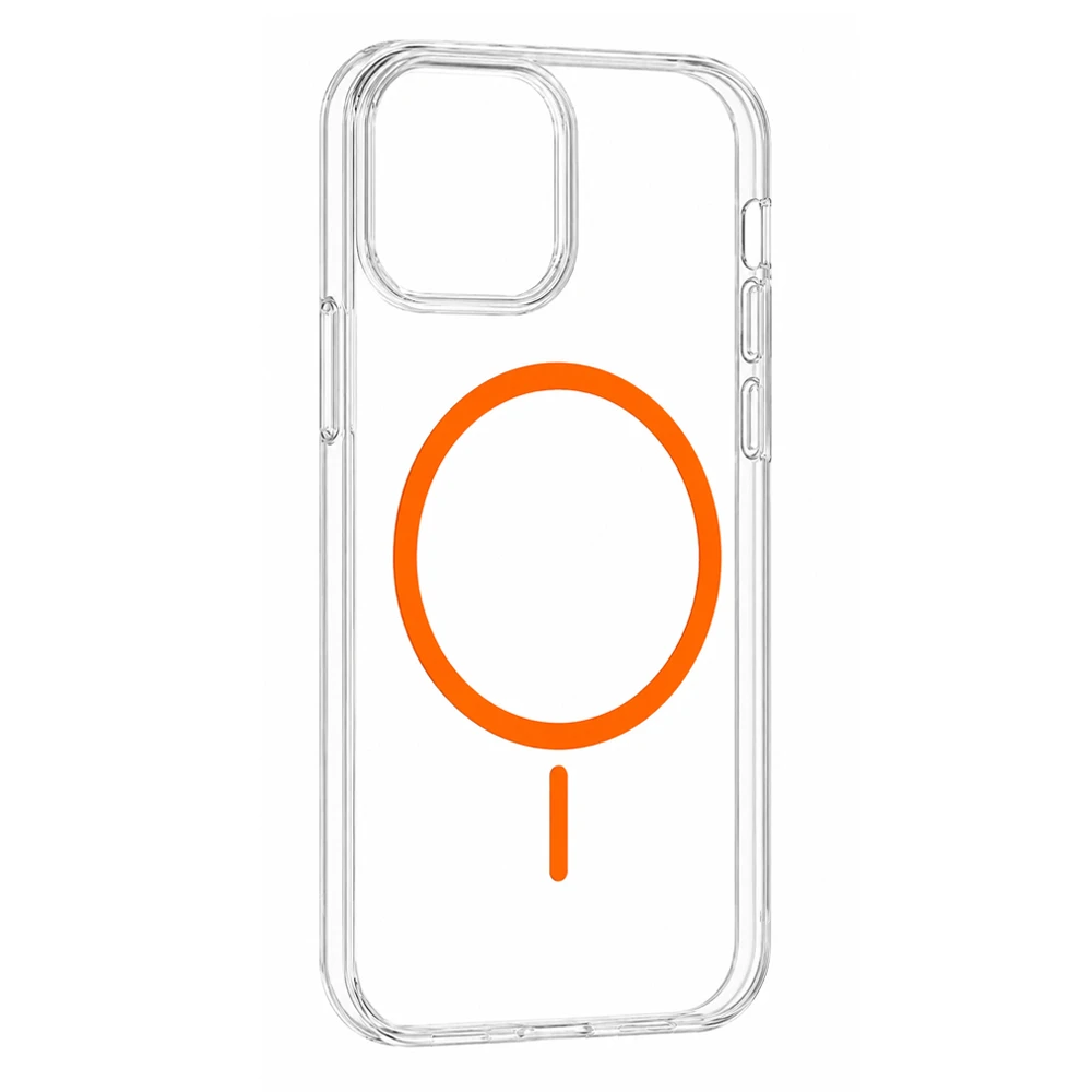 Husa spate pentru iPhone 17 Pro - Clear Magsafe Portocaliu