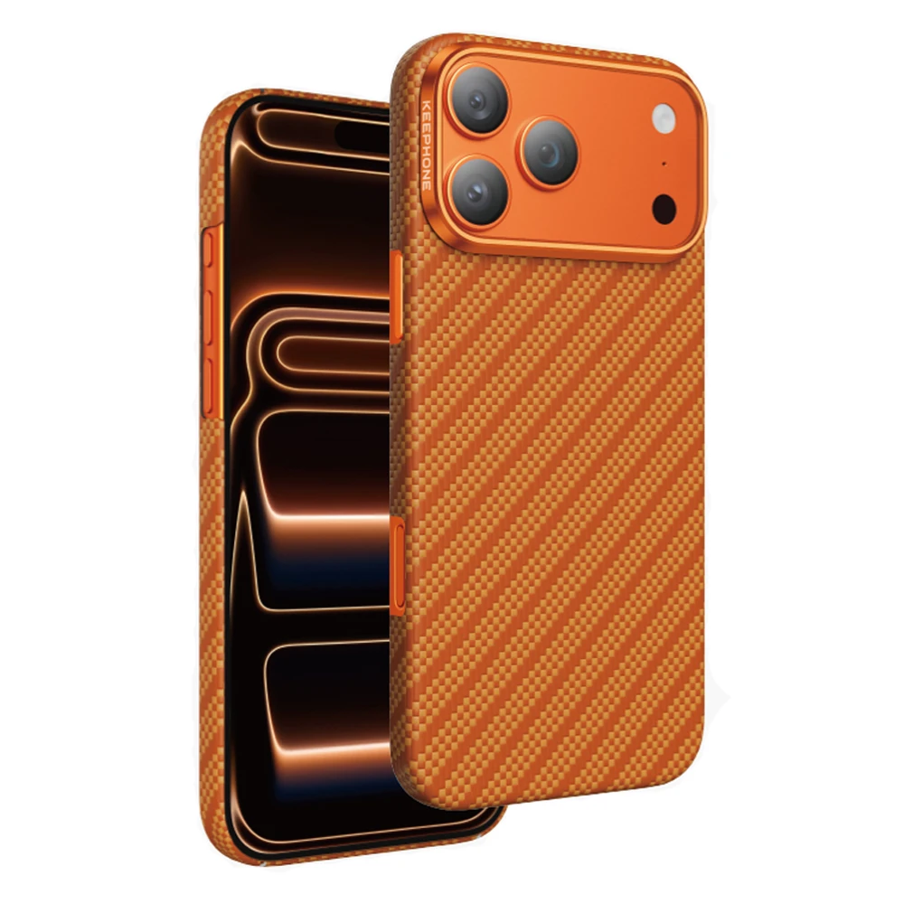 Husa spate pentru iPhone 17 Pro Max Keephone Kevilar Magsafe - Coral Portocaliu