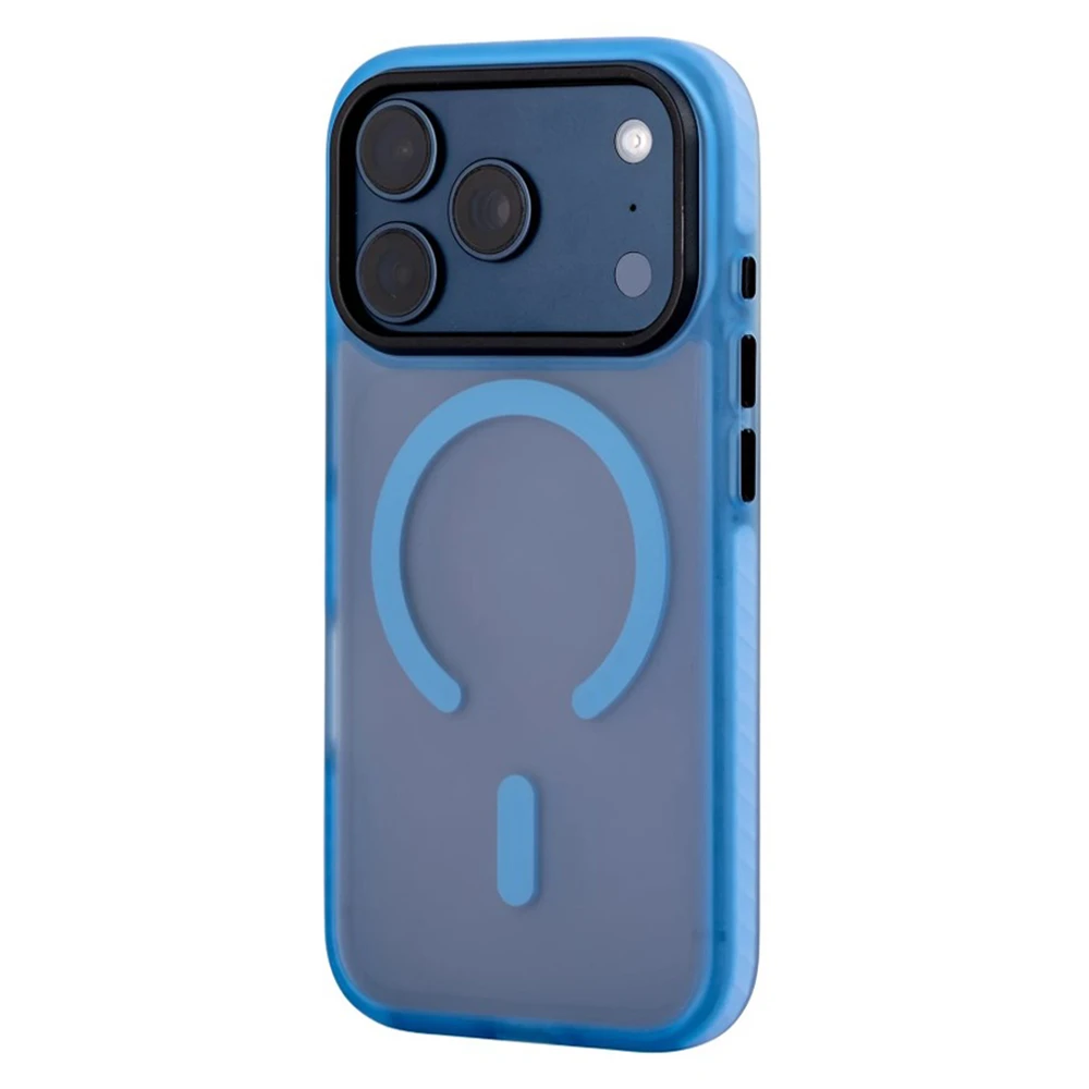 Husa spate pentru iPhone 17 Pro Berlia Smooth Magsafe - Albastru